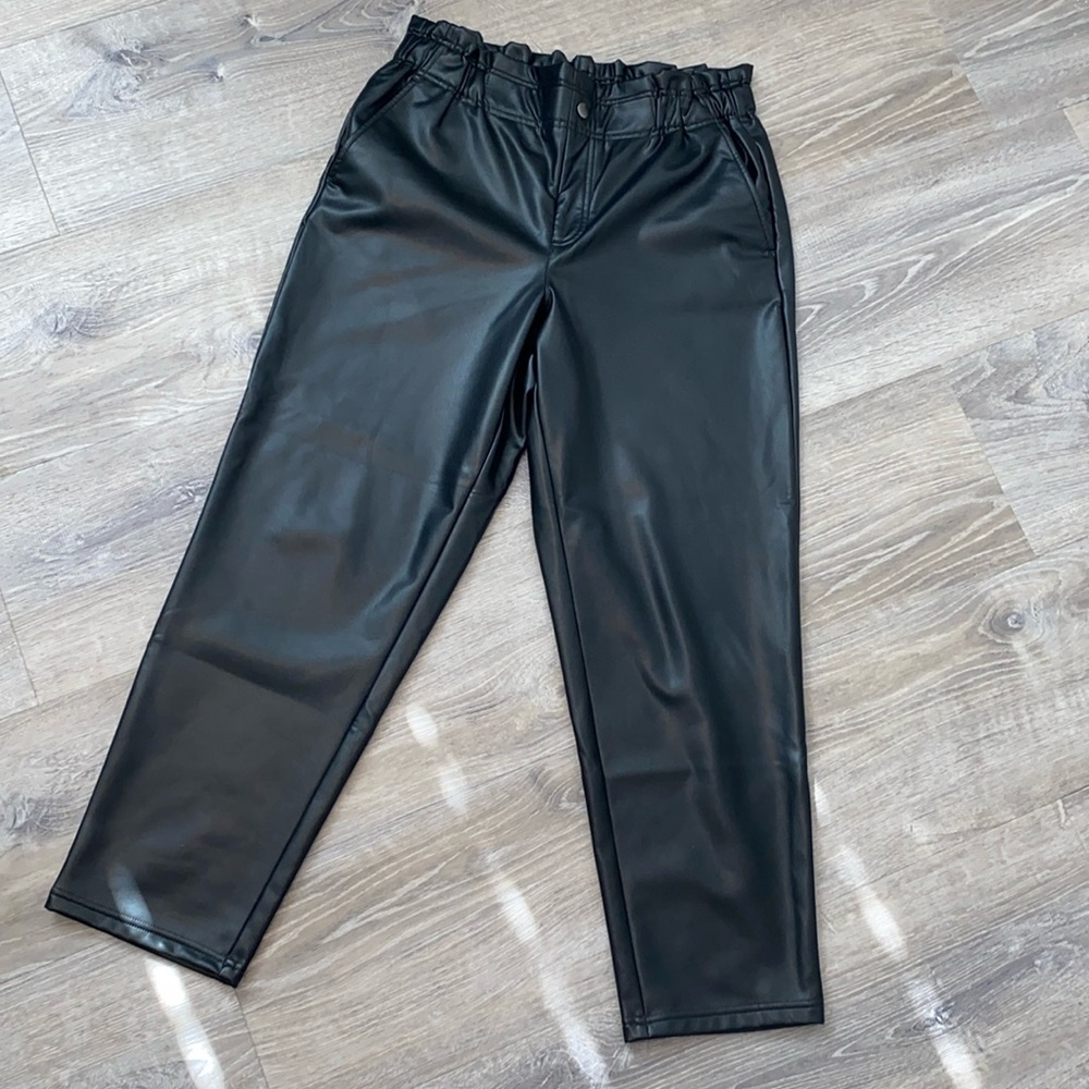 Loft High Rise Straight Faux Leather Pants